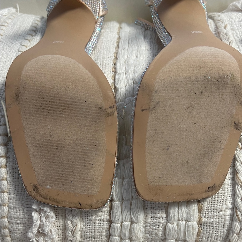 Betsey Johnson Glittering Silver Heels - Picture 4 of 5